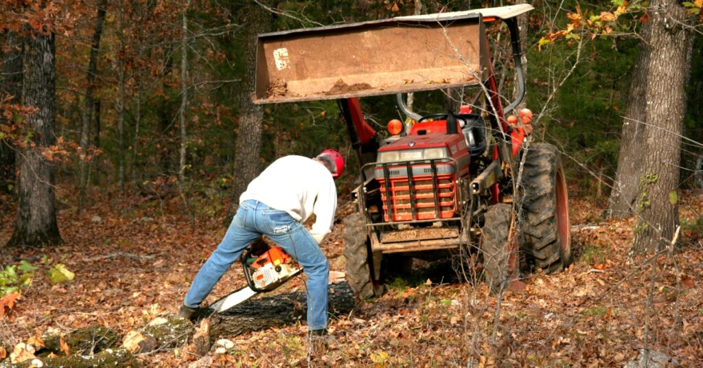 pulling a stump
